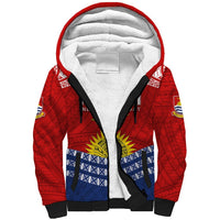 Personalised Kiribati Independence Day Sherpa Hoodie Flag Style LT7 Unisex Red - Polynesian Pride