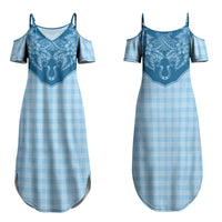 Hawai'i Paniolo Motif Deep Blue Couples Matching Summer Maxi Dress and Hawaiian Shirt Floral Palaka Print LT7 - Polynesian Pride