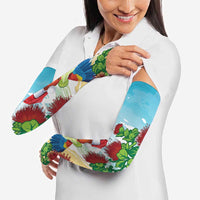 Have A Very Beach Christmas Arm Sleeves Parrot By Lehua Flower - Polynesian Pride