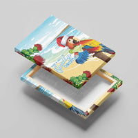 Have A Very Beach Christmas Canvas Wall Art Parrot By Lehua Flower - Polynesian Pride