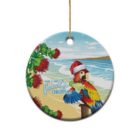 Have A Very Beach Christmas Ceramic Ornament Parrot By Lehua Flower - Polynesian Pride