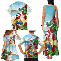 Have A Very Beach Christmas Family Matching Tank Maxi Dress and Hawaiian Shirt Parrot By Lehua Flower - Polynesian Pride