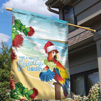 Have A Very Beach Christmas Garden Flag Parrot By Lehua Flower - Polynesian Pride