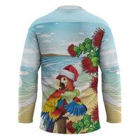 Have A Very Beach Christmas Hockey Jersey Parrot By Lehua Flower - Polynesian Pride