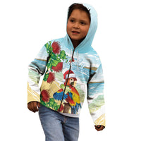 Have A Very Beach Christmas Kid Hoodie Parrot By Lehua Flower - Polynesian Pride