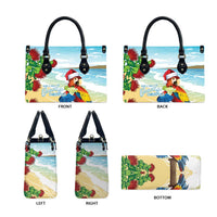 Have A Very Beach Christmas Leather Bag Parrot By Lehua Flower - Polynesian Pride