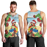 Have A Very Beach Christmas Men Tank Top Parrot By Lehua Flower - Polynesian Pride
