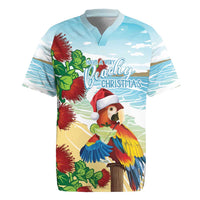 Have A Very Beach Christmas Rugby Jersey Parrot By Lehua Flower - Polynesian Pride