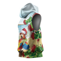Have A Very Beach Christmas Sleeveless Hoodie Parrot By Lehua Flower - Polynesian Pride