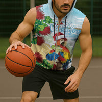 Have A Very Beach Christmas Sleeveless Zip Hoodie Parrot By Lehua Flower LT7 - Polynesian Pride