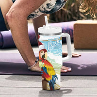 Have A Very Beach Christmas Tumbler With Handle Parrot By Lehua Flower - Polynesian Pride