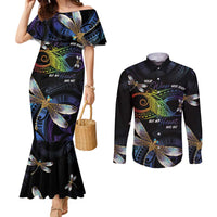 Personalised Polynesian Memorial Couples Matching Mermaid Dress and Long Sleeve Button Shirt Your Wings Were Ready But My Heart Was Not