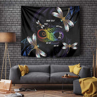 Personalised Polynesian Memorial Tapestry Your Wings Were Ready But My Heart Was Not LT7 Black - Polynesian Pride