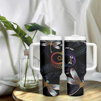 Personalised Polynesian Memorial Tumbler With Handle Your Wings Were Ready But My Heart Was Not