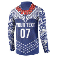 Toa Samoa Rugby Custom Button Sweatshirt Ulafala Mix Nifo'oti - Polynesian Pride