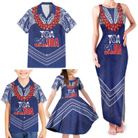Toa Samoa Rugby Custom Family Matching Tank Maxi Dress and Hawaiian Shirt Ulafala Mix Nifo'oti - Polynesian Pride