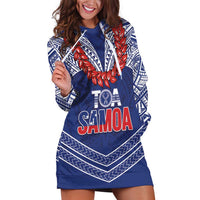 Toa Samoa Rugby Custom Hoodie Dress Ulafala Mix Nifo'oti LT7 Blue - Polynesian Pride