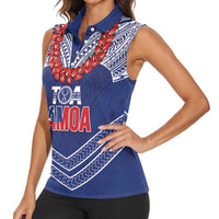 Toa Samoa Rugby Custom Women Sleeveless Polo Shirt Ulafala Mix Nifo'oti - Polynesian Pride