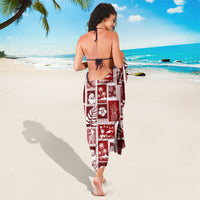 Hawaii Christmas Retro Patchwork Sarong Red LT7 - Polynesian Pride