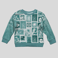 Hawaii Christmas Kid Ugly Christmas Sweater Retro Patchwork - Teal LT7 Kid Teal - Polynesian Pride