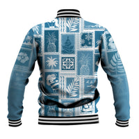 Hawaii Christmas Retro Patchwork Baseball Jacket Aquamarine LT7 - Polynesian Pride