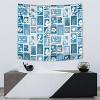 Hawaii Christmas Retro Patchwork Tapestry Aquamarine LT7 - Polynesian Pride