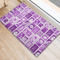 Hawaii Christmas Retro Patchwork Rubber Doormat Violet LT7 - Polynesian Pride