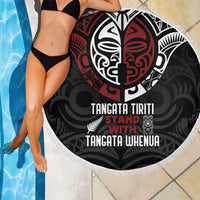 Maori Hongi Toitu Te Tiriti Beach Blanket Tangata Tiriti Stand With Tangata Whenua