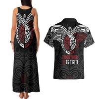 Maori Hongi Toitu Te Tiriti Couples Matching Tank Maxi Dress and Hawaiian Shirt Tangata Tiriti Stand With Tangata Whenua
