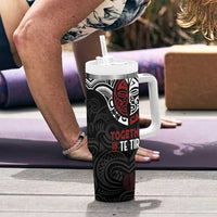Maori Hongi Toitu Te Tiriti Tumbler With Handle Tangata Tiriti Stand With Tangata Whenua