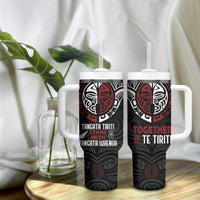 Maori Hongi Toitu Te Tiriti Tumbler With Handle Tangata Tiriti Stand With Tangata Whenua