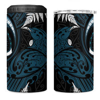 New Zealand Tui Bird 4 in 1 Can Cooler Tumbler Maori Kowhaiwhai
