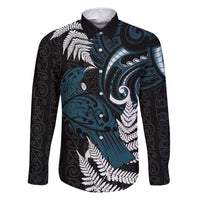 New Zealand Tui Bird Family Matching Summer Maxi Dress and Hawaiian Shirt Maori Kowhaiwhai