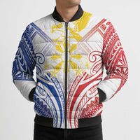 Philippines Tribal Sun Personalized Bomber Puffer Jacket Hunting Eagle