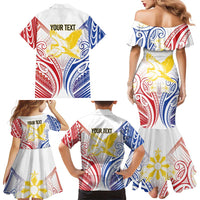 Philippines Tribal Sun Personalized Family Matching Mermaid Dress and Hawaiian Shirt Hunting Eagle