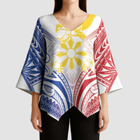 Philippines Tribal Sun Personalized Kimono Sleeve Blouse Hunting Eagle