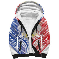 Philippines Tribal Sun Personalized Sherpa Hoodie Hunting Eagle
