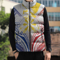 Philippines Tribal Sun Personalized Sleeveless Puffer Jacket Hunting Eagle