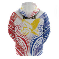 Philippines Tribal Sun Personalized Zip Hoodie Hunting Eagle