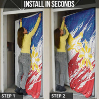 Filipino Sun and Stars Door Cover Grunge Vibes LT7 - Polynesian Pride