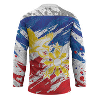 Personalized Filipino Sun and Stars Hockey Jersey Grunge Vibes LT7 - Polynesian Pride