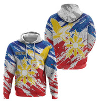 Personalized Filipino Sun and Stars Zip Hoodie Grunge Vibes