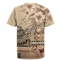 Vaiaso o le Gagana Samoa Rugby Jersey Siapo Motif Beige LT7 - Polynesian Pride