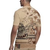 Vaiaso o le Gagana Samoa Rugby Jersey Siapo Motif Beige LT7 - Polynesian Pride