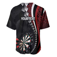 Personalized New Zealand Darts Baseball Jersey Kowhaiwhai Whero Koiri - Manaia