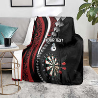 Personalized New Zealand Darts Blanket Kowhaiwhai Whero Koiri - Manaia