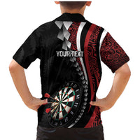 Personalized New Zealand Darts Family Matching Mermaid Dress and Hawaiian Shirt Kowhaiwhai Whero Koiri - Manaia