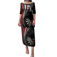 Personalized New Zealand Darts Family Matching Puletasi and Hawaiian Shirt Kowhaiwhai Whero Koiri - Manaia