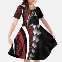 Personalized New Zealand Darts Family Matching Summer Maxi Dress and Hawaiian Shirt Kowhaiwhai Whero Koiri - Manaia