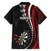 Personalized New Zealand Darts Hawaiian Shirt Kowhaiwhai Whero Koiri - Manaia